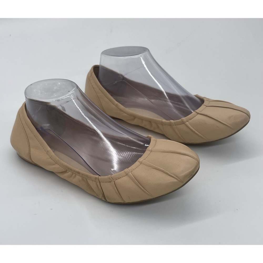 Cole Haan Ballet Flats Nude Beige Leather Sz 9.5 B Balletcore Old Money Casual
